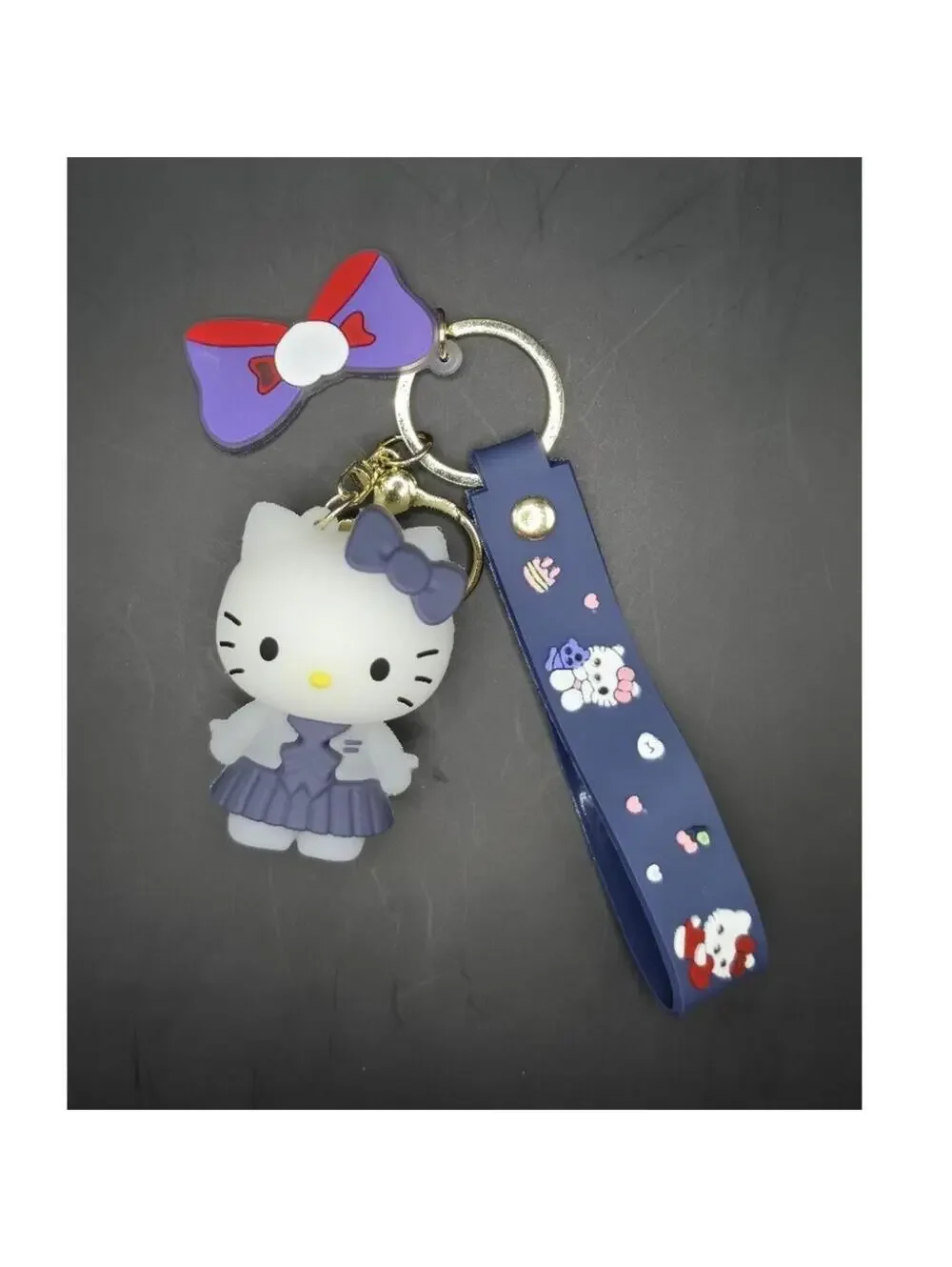 Sanrio Hello Kitty Blue Dress Keychain with Detachable Strap